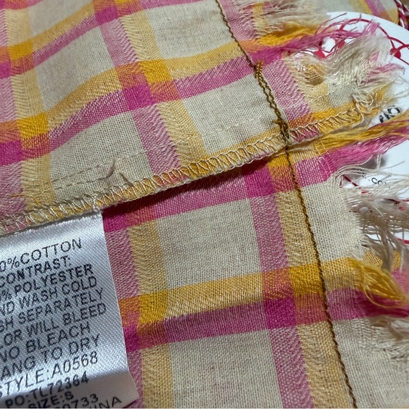 UMGEE Plaid Shirt Dress w Frayed Hem - Size Small, NWT! - Picture 5 of 5